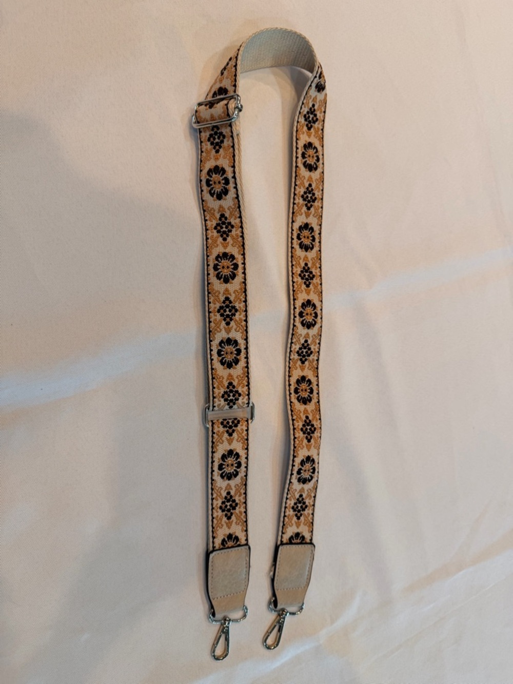 Woven Floral Guitar-Style Floral Boho-Inspired Adjustable Purse Strap